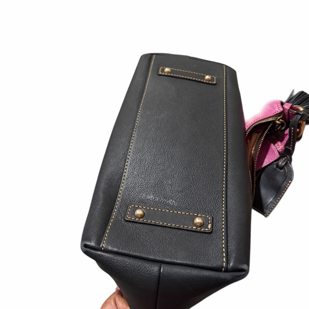Dooney & Bourke Pink and Brown Leather Hobo Shoulder Bag - Picture 3 of 6